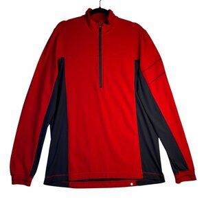 Lululemon Mens Quarter Zip Vent Pullover Red Black Sz L Athletic Performance Top